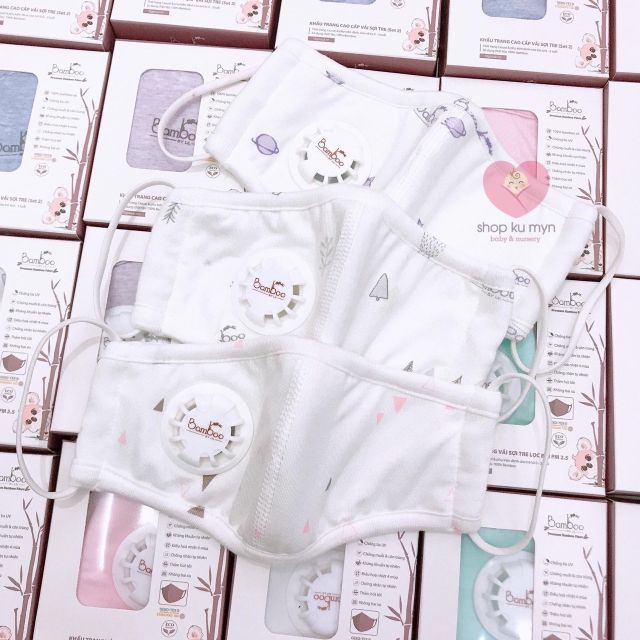 Bamboo by lil Khẩu trang lọc bụi sợi tre 3 lớp (2_6y)