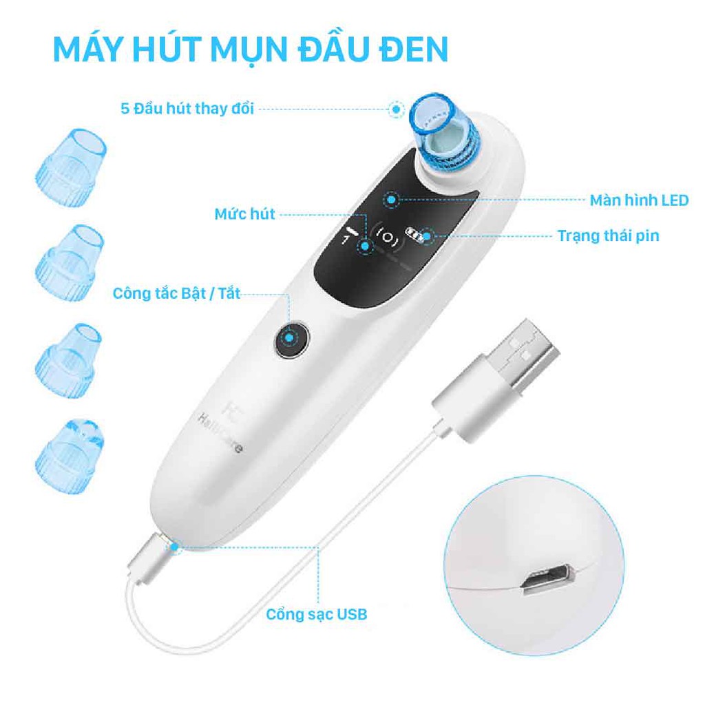 Máy hút mụn cầm tay cao cấp mini Haili Care 3F