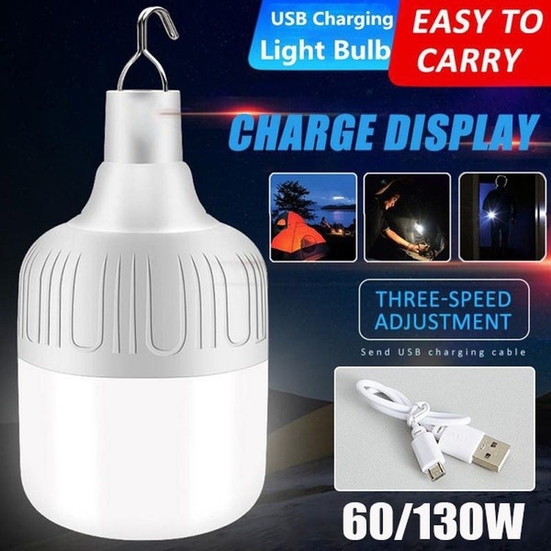 Đèn LED Cắm Trại 60W/130W Có Thể Sạc Lại Bằng Cổng USB