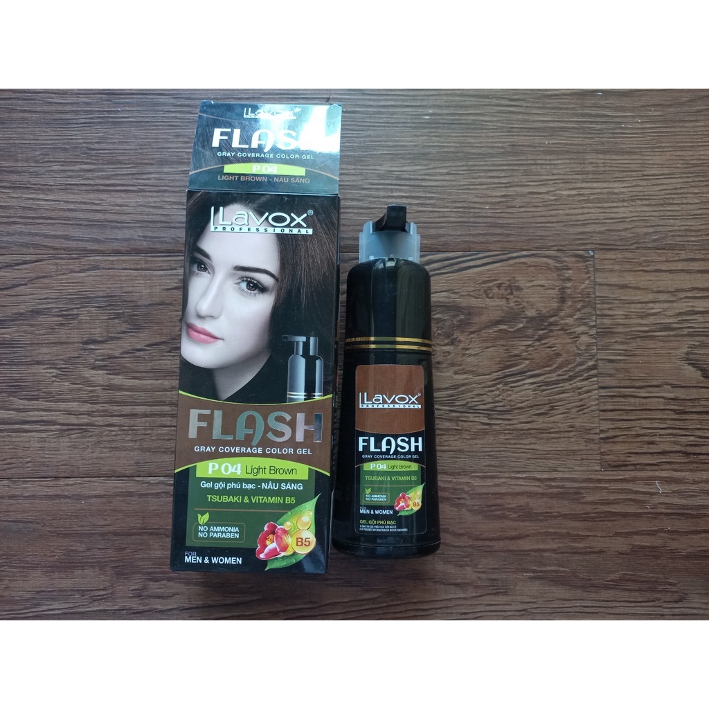 Dầu gội phủ bạc lavox flash chai 200ml  -cho tóc đen  tự nhiên, an toàn