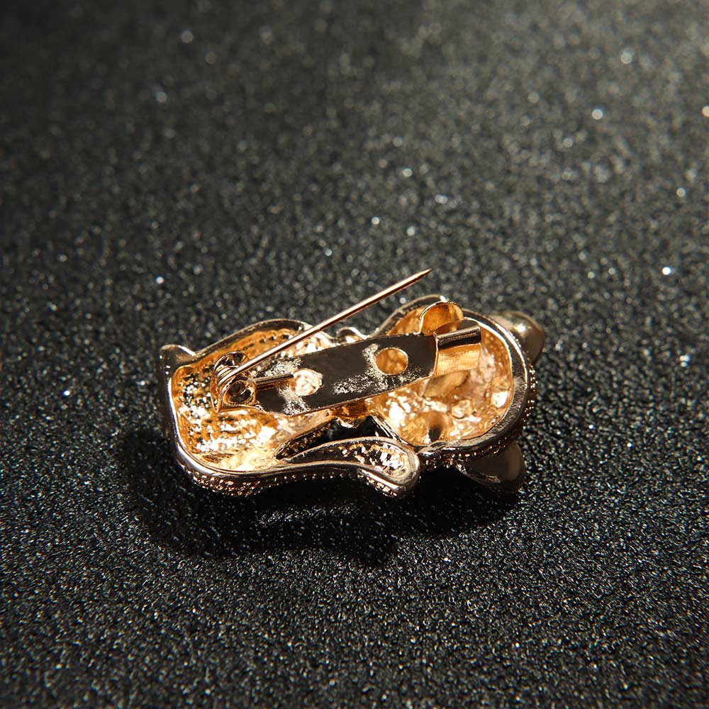 Ghim Cài Áo Kim Loại Hình Mèo Đính Đá Xinh Xắn