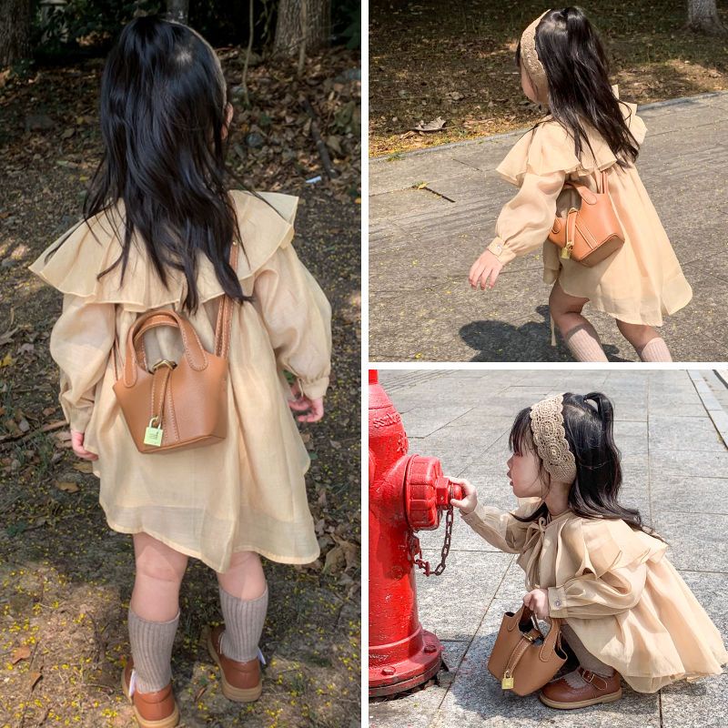 Túi Xách Đeo Chéo Phong Cách Retro Thời Trang Cho Bé Gái