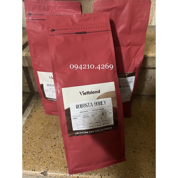 Cà phê Bột Robusta Honey VIETBLEND NGUYÊN CHẤT 100% không độn bơ/bắp- GÓI 1kg