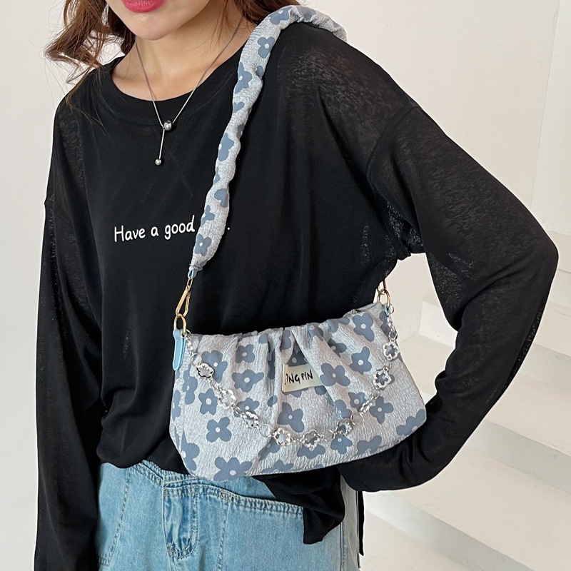 Túi Xách Kẹp Nách Phối Dây Xích Đơn Giản Thời Trang Dành Cho Nữ