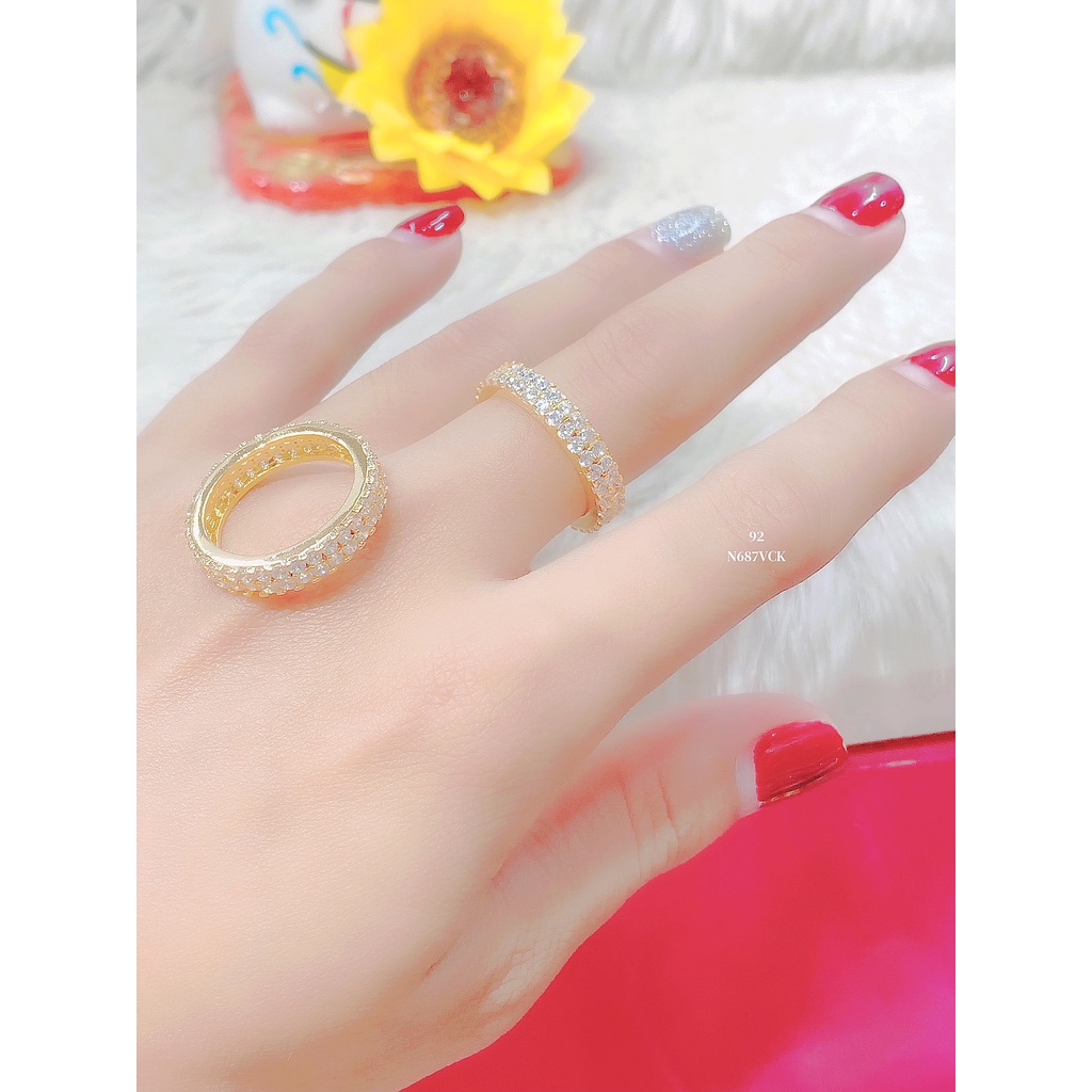 Nhẫn nữ UHA mạ vàng 18k đính đá CZ N687TCK-116 - Trang Sức UHA