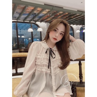 ÁO SƠ MI CỔ SEN CÚC NGỌC NƠ
