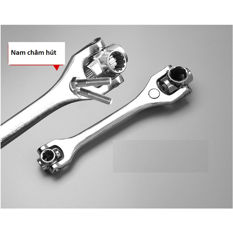Tay Khẩu Siết Mở Ốc, Tay Vặn Ốc, Cờ Lê Đa Năng 8 Cỡ Đầu, Cờ Lê 8 Đầu Xoay Đa Năng 360 8mm-21mm