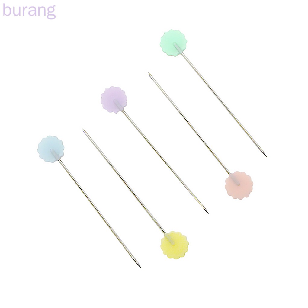 Set 100 ghim đầu phẳng bằng kim loại không gỉ chất lượng cao cho thợ may