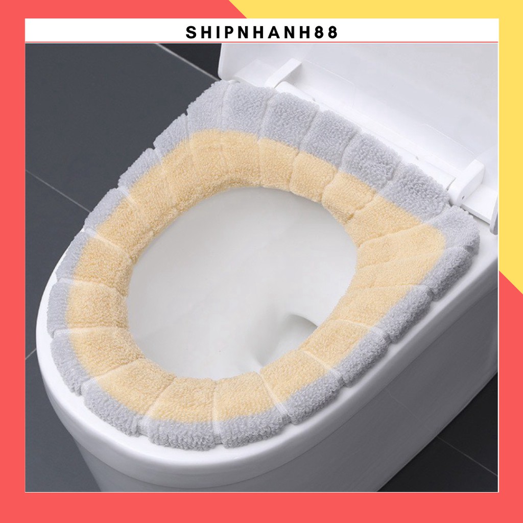 Miếng Lót Bồn Cầu Nỉ Lông Chống Lạnh 2 Màu Siêu Đẹp 88206