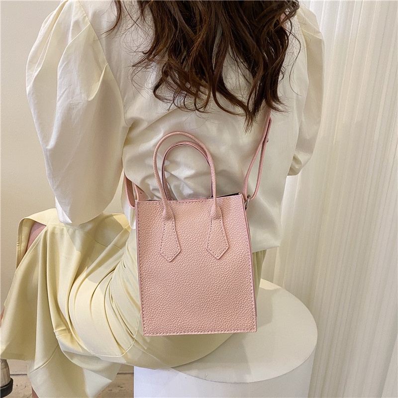 Túi Đeo Chéo Hình Vuông Nhỏ Màu Sắc Tương Phản Thời Trang Hàn Quốc 2022