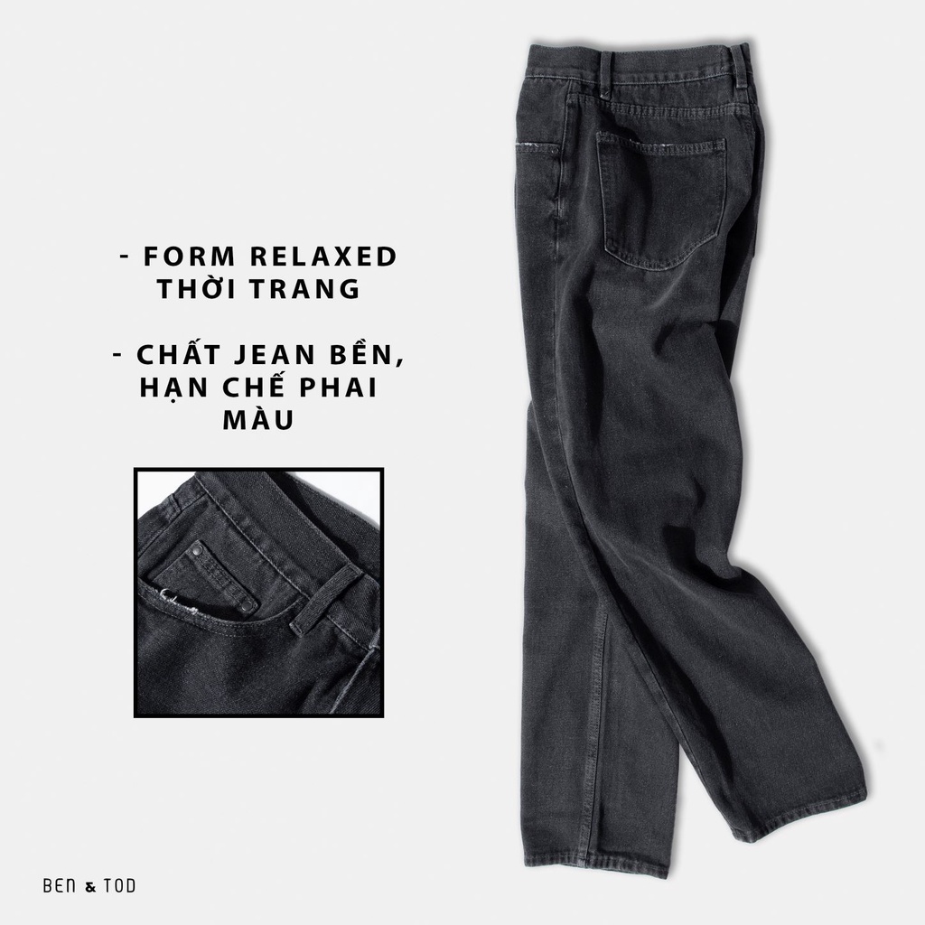 Quần jean nam BEN & TOD ống rộng thiết kế đơn giản trẻ trung năng động 20005 | BigBuy360 - bigbuy360.vn