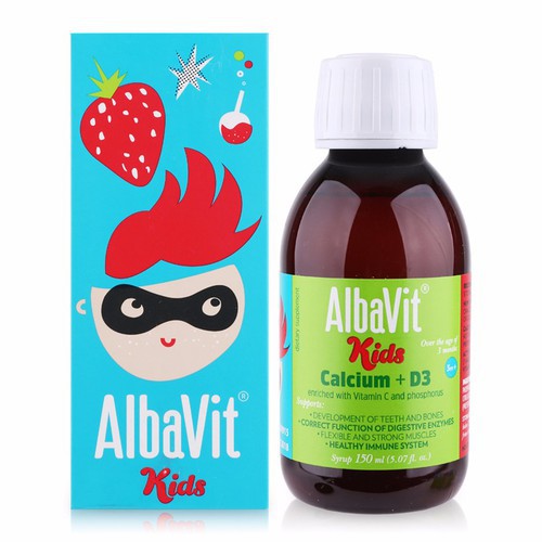 Albavit Kids Calcium D3 - Giúp Phát Triển Xương Và Răng Chắc Khỏe - Lọ 150ml