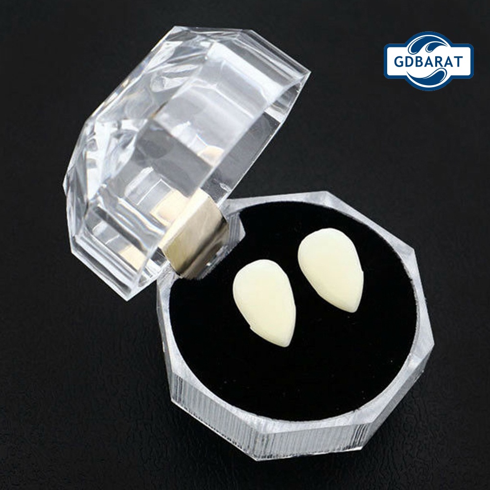 Bộ 2 Răng Nanh Giả 13/15/17/19mm Dùng Hóa Trang Halloween