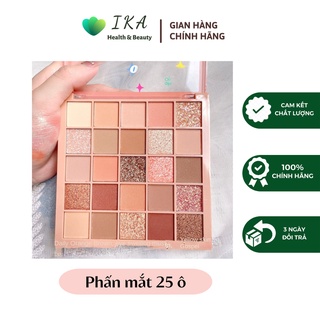 Bảng phấn mắt 25 ô xiaoyumi back màu lì và ánh nhũ kim tuyến