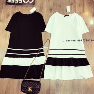 Váy bèo cute viền trắng đen
