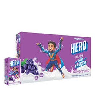 Thùng 48 hộp sữa trái cây hero vị kẹo nho
