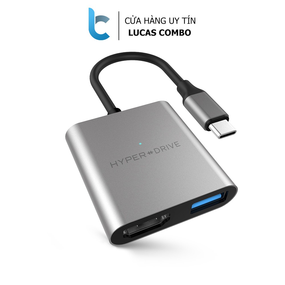 [Mã 153ELSALE2 giảm 7% đơn 300k] Cổng Chuyển/Hub USB Type-C Ra HDMI 4K, USB-C, USB-A 3.1 3in1 Hyperdrive