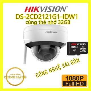 Camera IP hồng ngoại không dây 2.0 Megapixel HIKVISION  DS-2CD2121G1-IDW1 + thẻ nhớ 32GB
