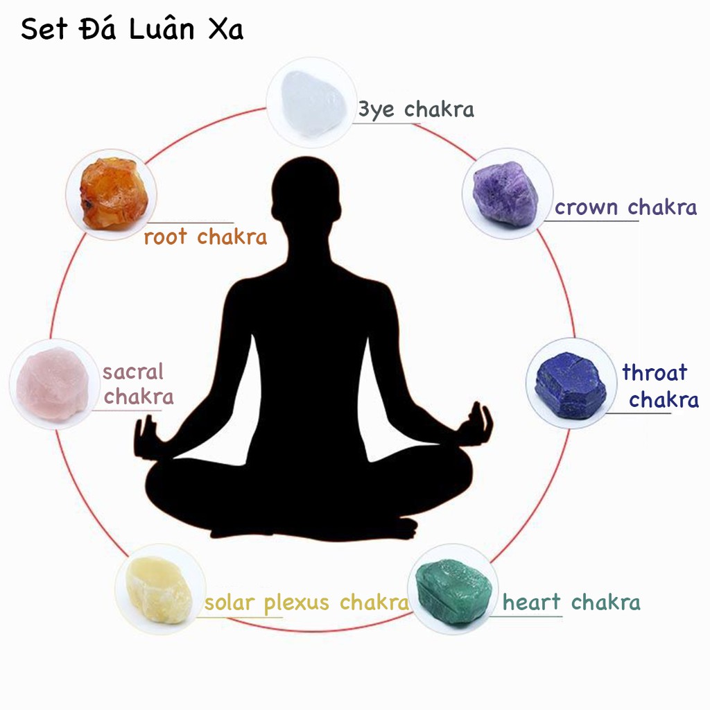 Set Đá Luân Xa Chakra 7 Viên - Đá Thô (Mystic House Tarot Shop)