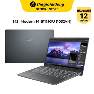 Laptop MSI Modern 14 B11MOU i7 1195G7/8GB/512GB/Túi/Chuột/Win11 (1032VN) - Hàng chính hãng