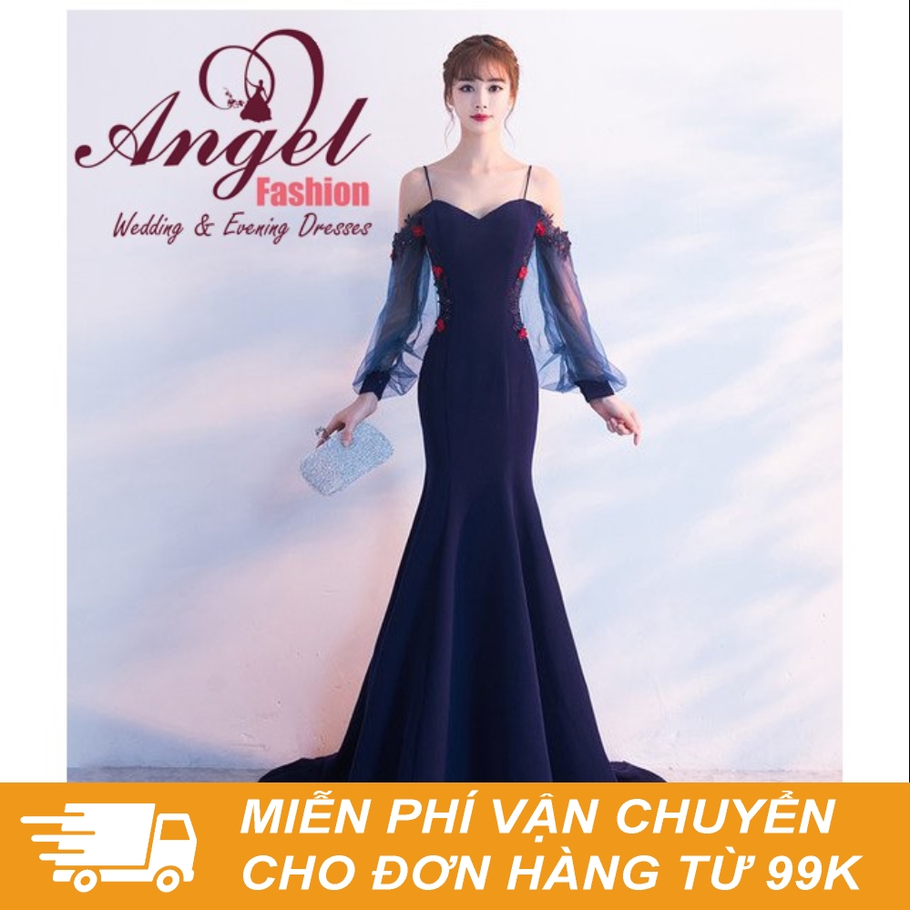 Đầm body dạ hội phối hoa sang trọng Angel Fashion ANFA-H140