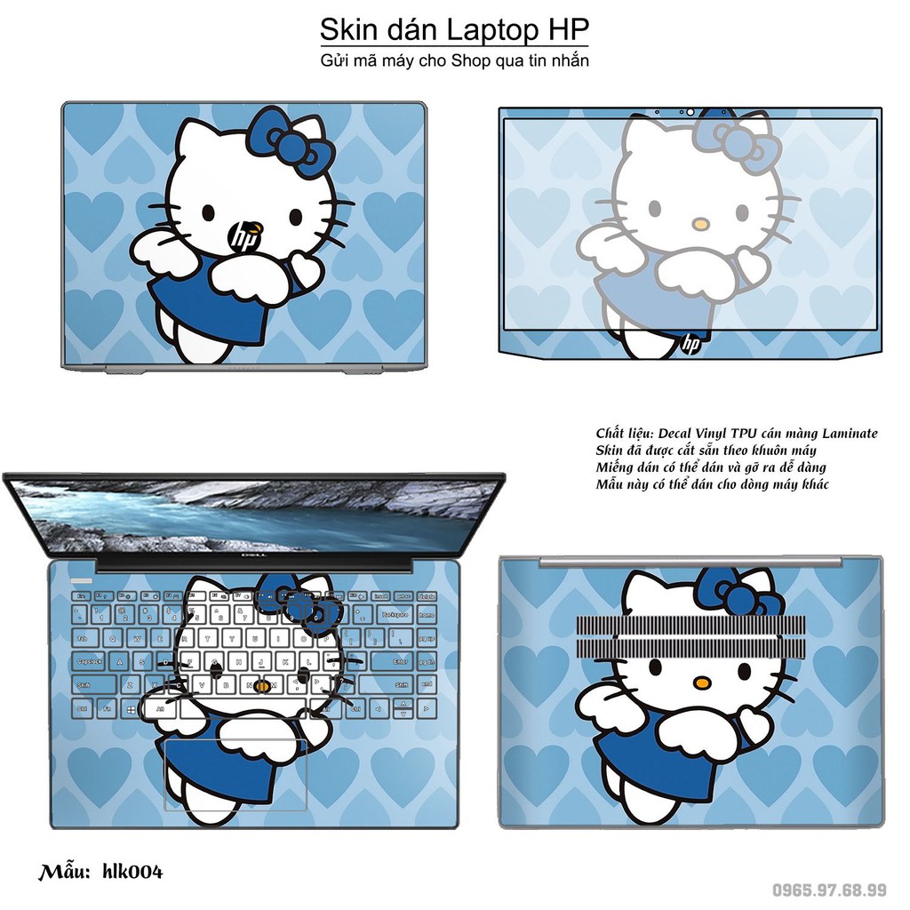 Skin dán Laptop HP in hình Hello Kitty (inbox mã máy cho Shop)
