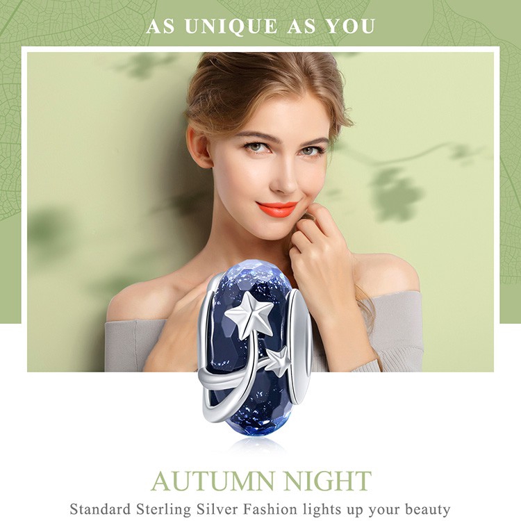 Mặt trang sức BAMOER bạc 925 thiết kế họa tiết ngôi sao thời trang