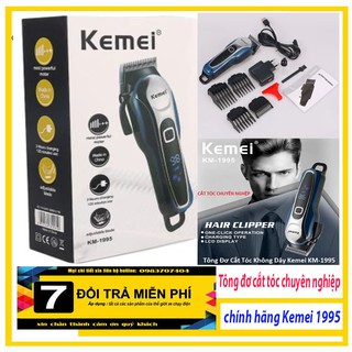 Tông Đơ Cắt Tóc Không Dây Chuyên Nghiệp Kemei KM-1995, máy cắt tóc, cho thợ chuyên nghiệp, gia đình