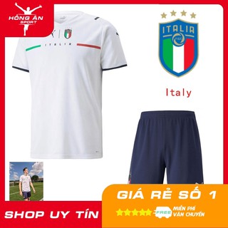 Áo Đá Banh Đẹp 🇮🇹 Freeship 🇮🇹 Bộ Quần Áo Bóng Đá ĐT Italia - Ý Trắng Vải Thái Cao Cấp 2022