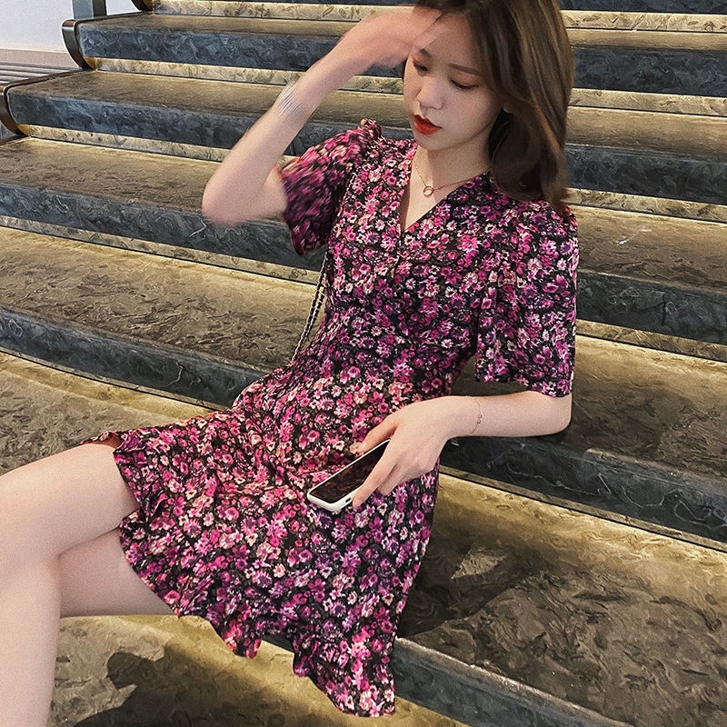 Đầm Hoa Cổ Chữ V Xinh Xắn Dành Cho Nữ | BigBuy360 - bigbuy360.vn