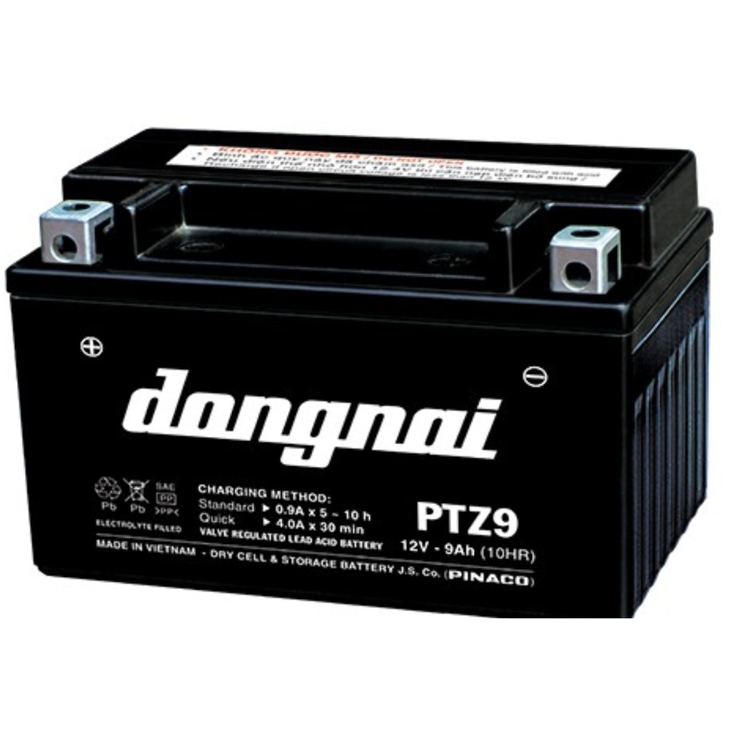 PTZ9 ẮC QUY XE MÁY  KHÔ ĐỒNG NAI (12V-9AH)