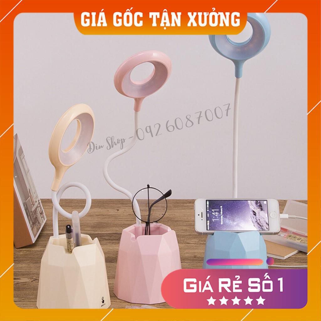 Đèn bàn học sạc tích điện 💘FREESHIP💘 Đèn led đọc sách chống cận cho trẻ học sinh công tắc cảm ứng kèm ống bút xoay 360độ