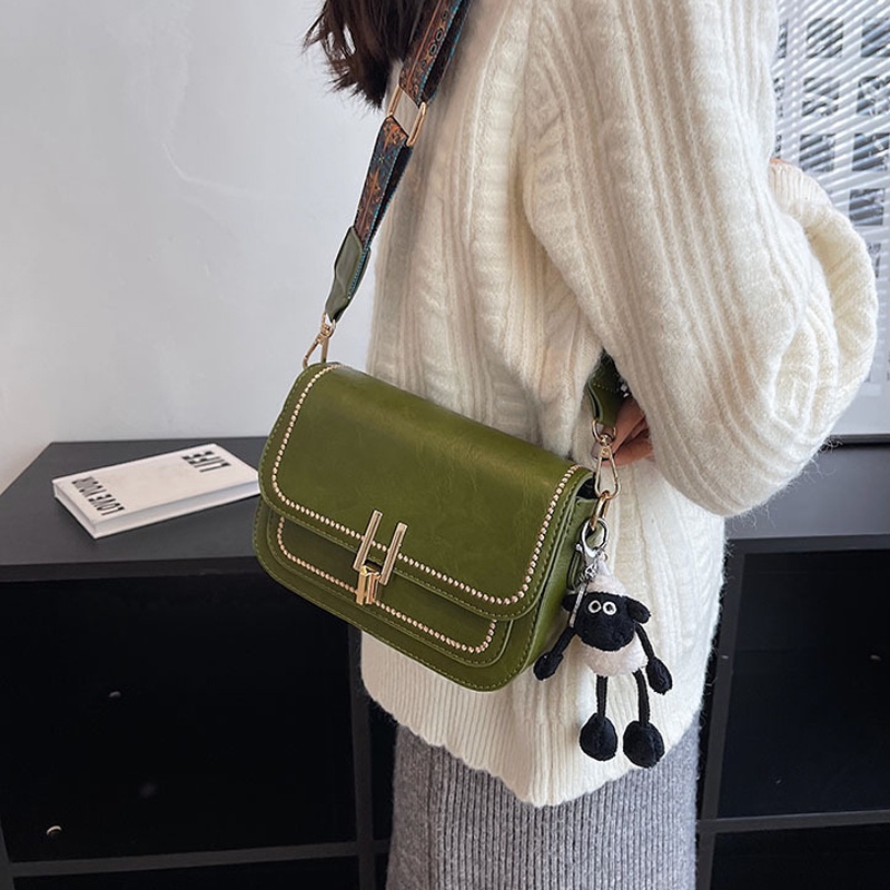 IELGY Túi Đeo Chéo Hình Vuông Cỡ Nhỏ Dây Đeo Bản Rộng Phong Cách Cổ Điển Thời Trang Cho Nữ