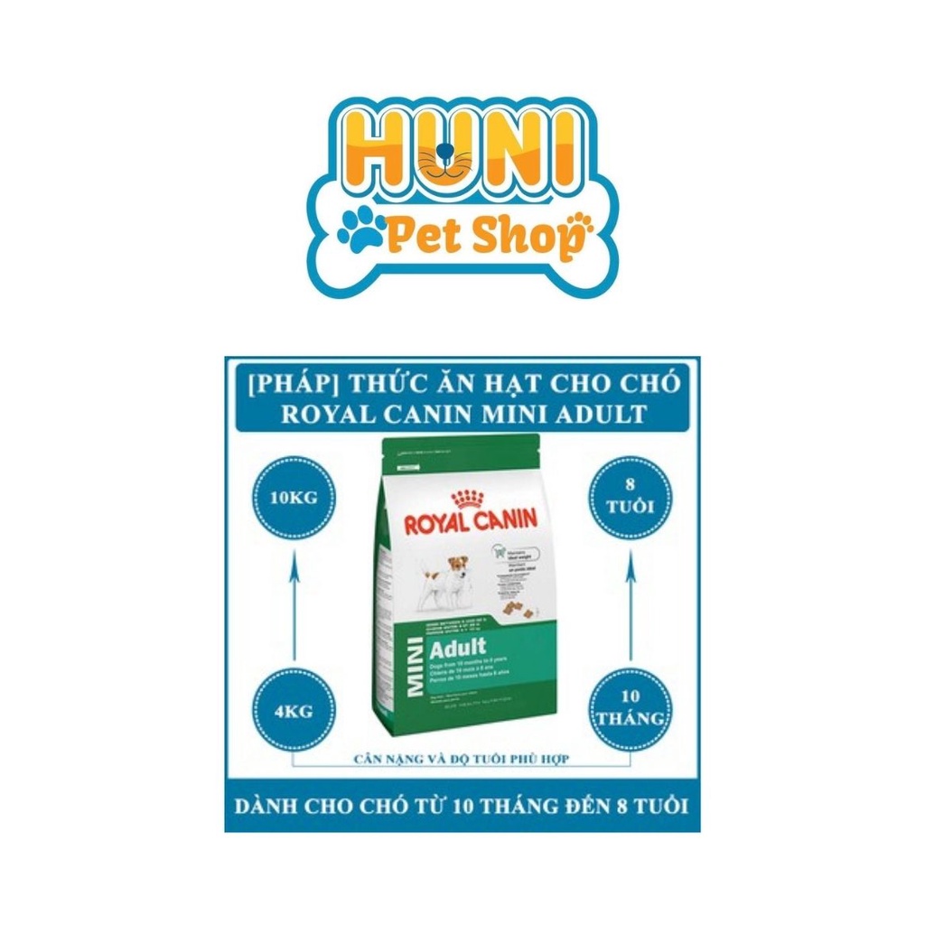 Hạt Royal Canin Mini Adult thức ăn cho chó trưởng thành - túi 800g, 2kg - Huni Petshop