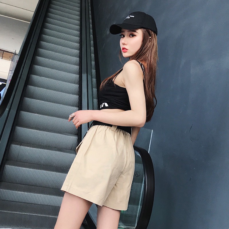 Quần short SuzaHouse kaki Túi Hộp unisex style nam nữ chất dày form rộng, quần sooc nam nữ đen basic