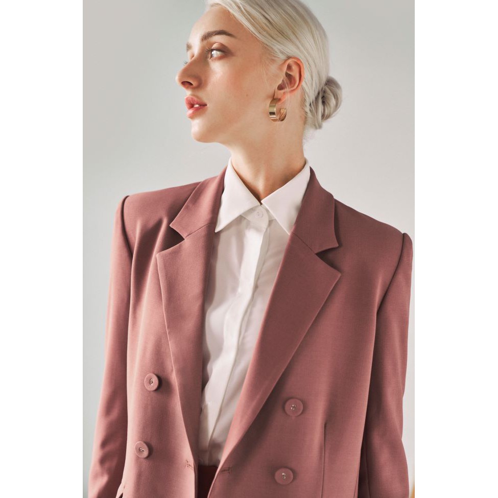 Áo blazer công sở nữ ÀTOUS HERA thiết kế vest cúc hai hàng trẻ trung,hiện đại