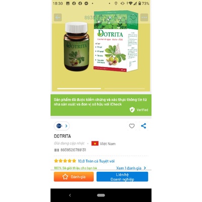 Combo 2lọ Dotrita tốt trĩ - bền vững thành mạch- táo bón