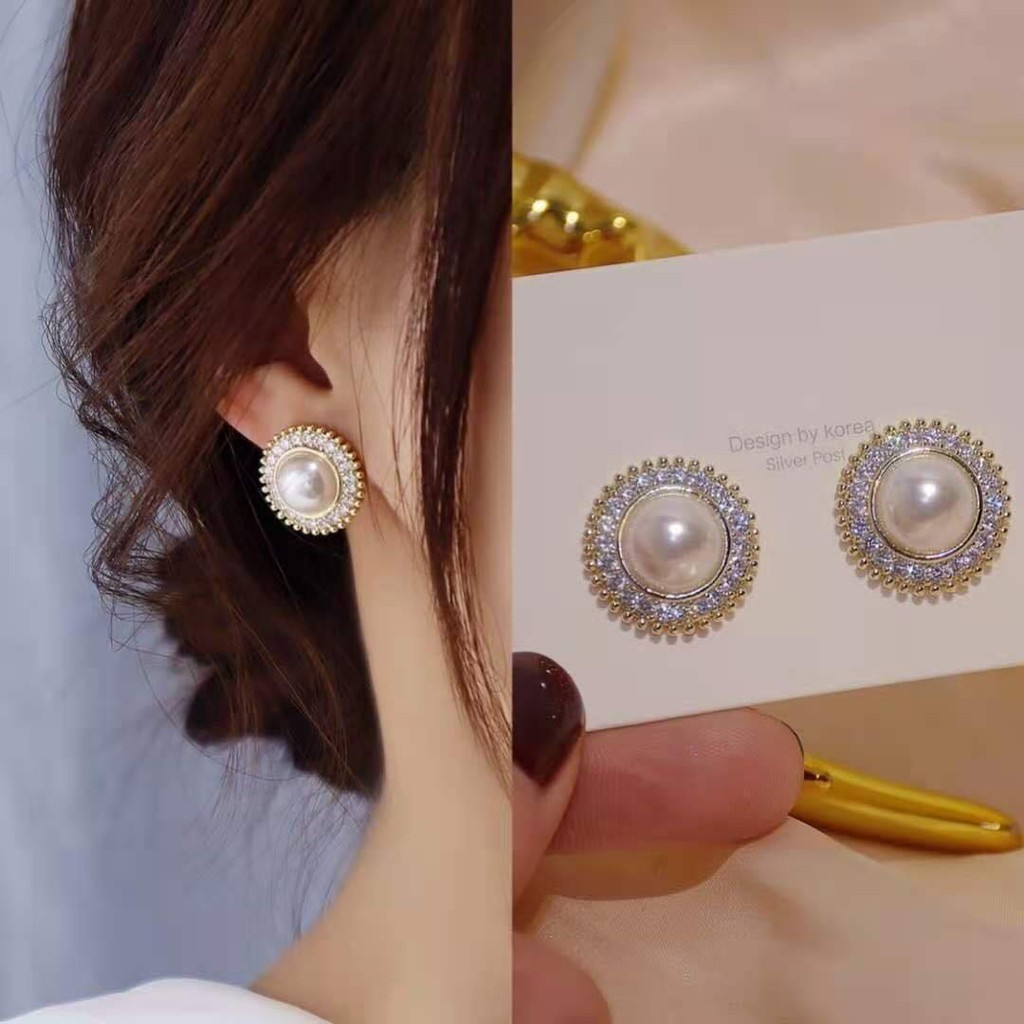 Khuyên tai Shining viền đá sáng sang trọng ER252