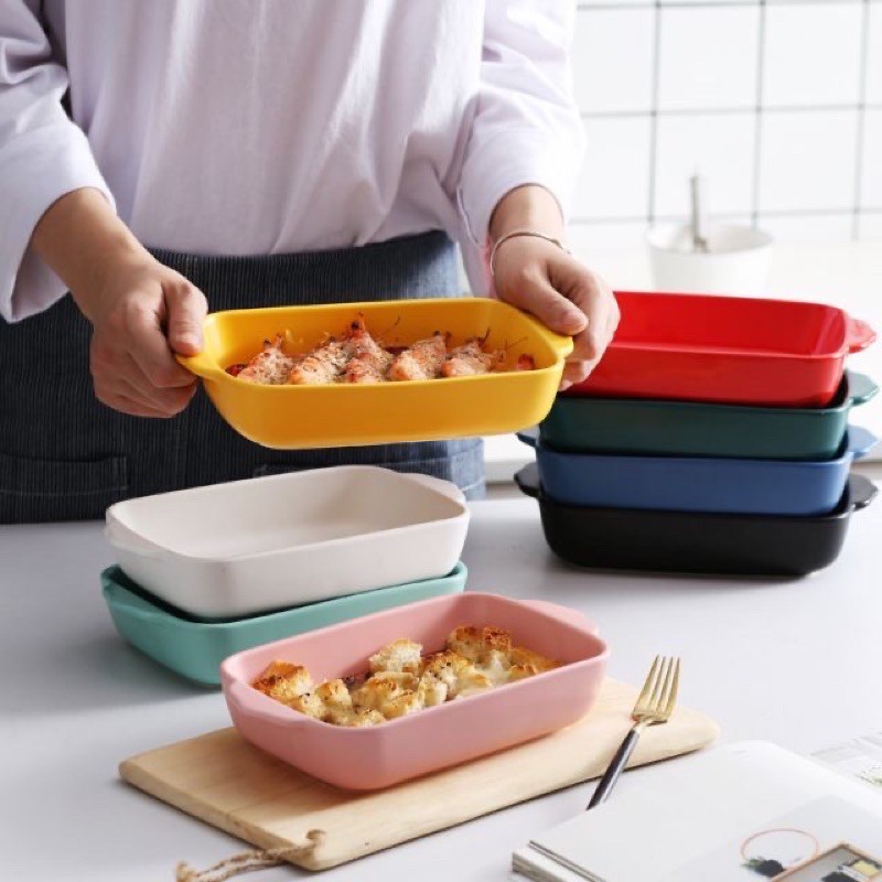 Khay nướng chữ nhật-nướng bánh-dùng được trong lò vi sóng