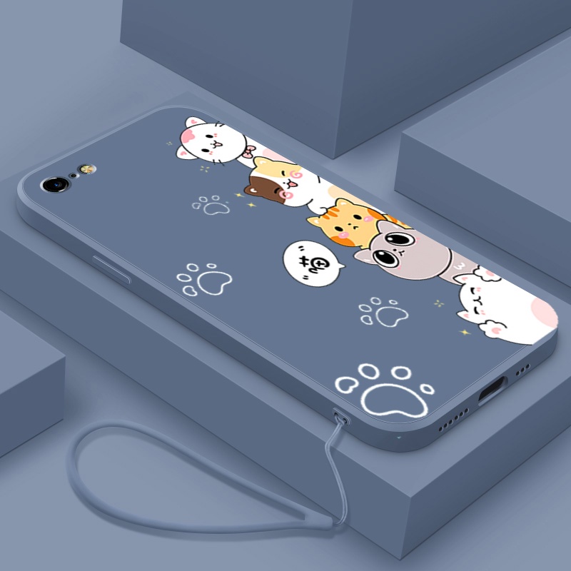 Ốp lưng iphone 5 IPHONE 5S iphone 6 iphone 6s iphone 6 plus Ốp Điện Thoại Silicone Mềm In Hình Mèo Cho iphone 5 iphone 6 iphone 6s iphone 6 plus DZMM01 viền vuông cute