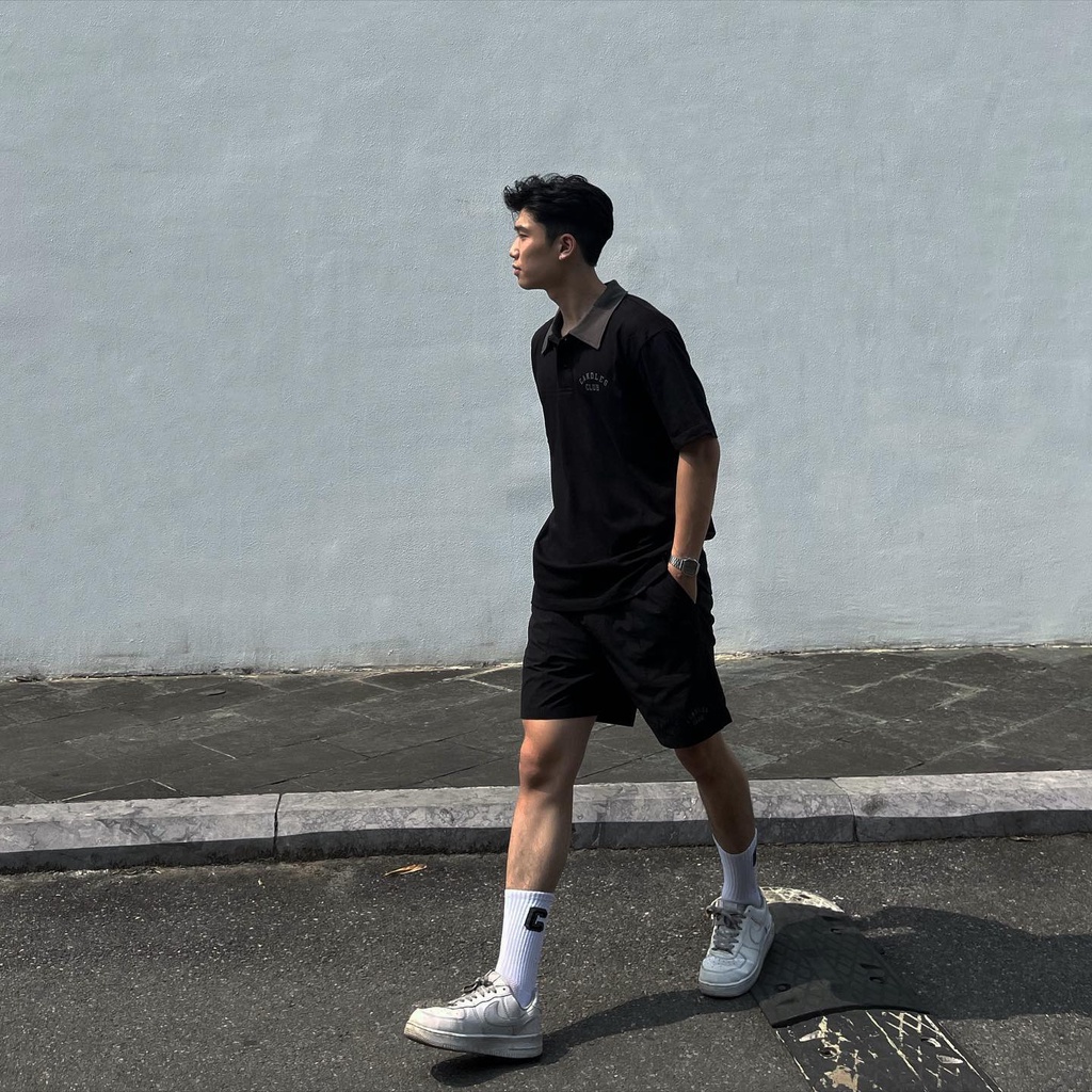 Áo polo nam nữ oversized CANDLES ESSENTIAL SS22 hình in logo nổi kết hợp tag kim loại Cotton 260gsm chính hãng