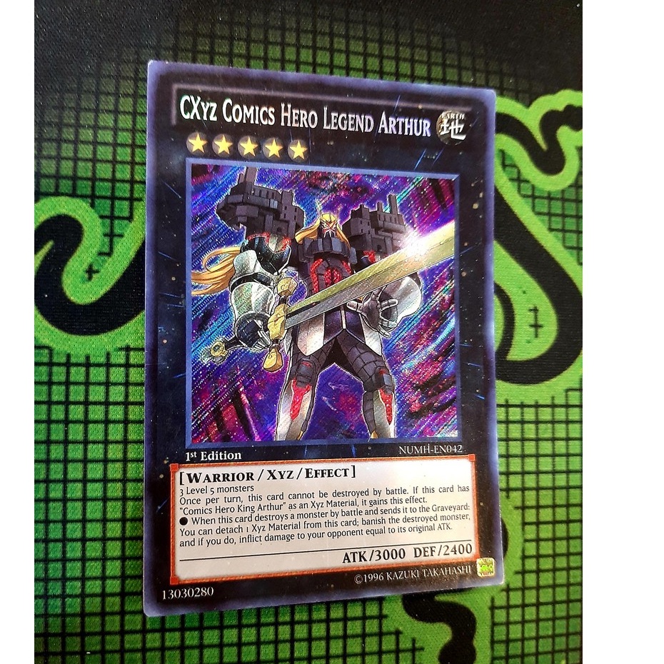 THẺ BÀI YUGIOH Monster -CXyz Comics Hero Legend Arthur - NUMH-EN042 - Secret Rare 1st Edition