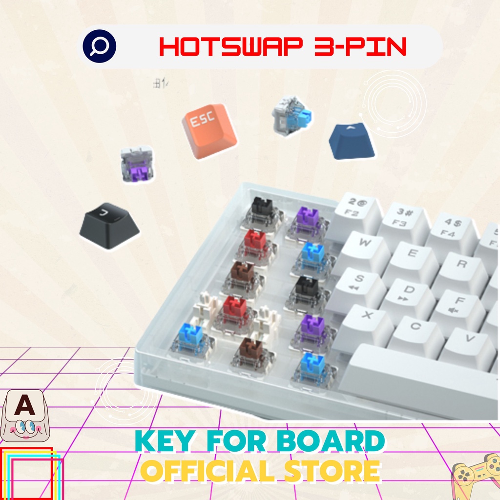 Bàn phím cơ trong suốt Red Switch 60% - HOTSWAP Meta61