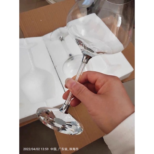 Bộ 6 ly vang pha lê kèm 1 bình xoay cao cấp