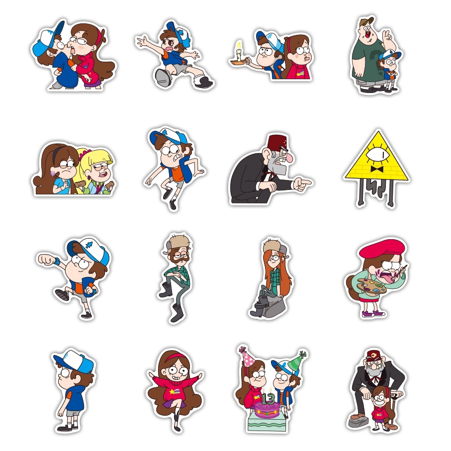 39pcs Gravity Falls Stickers Bomb Decal Vinyl for Car Skateboard Laptop Luggage