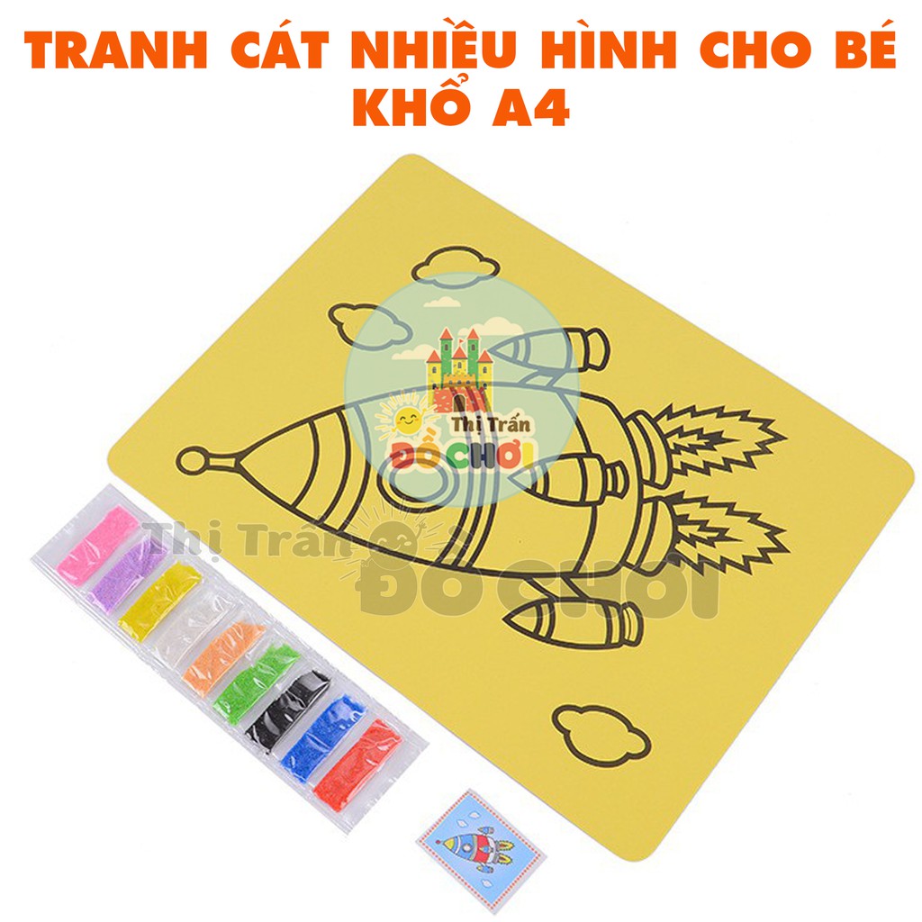 Tranh cát 😍 GIÁ TỐT 😍 Tranh cát tô màu khổ A4, A5 cho bé có nhiều hình để bé lựa chọn