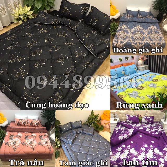 Trọn bộ chăn phao ga gối poly cotton ( nhiều mẫu)