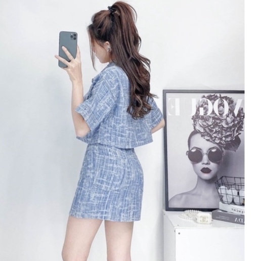 Set Váy Áo Jeans AIORI Cao Cấp Thời Trang Hàn Quốc