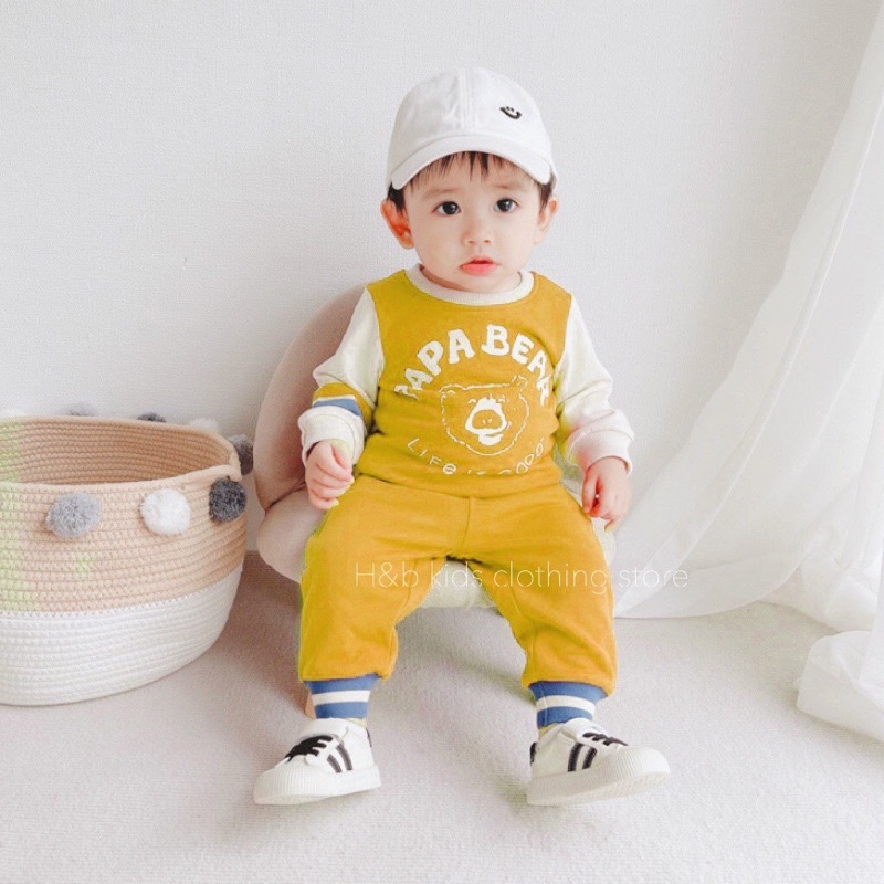 [SET BÉ TRAI] Bộ papa bear 3 màu cho bé trai