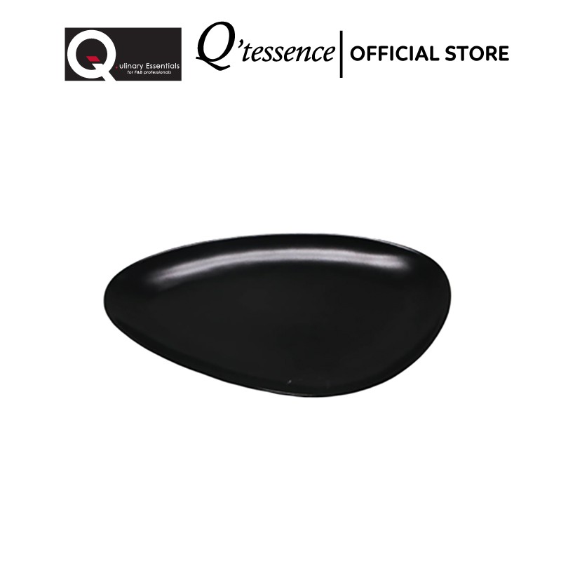 Dĩa Sứ Q'tessence Hình Trứng Màu Đen Đáy 28cm